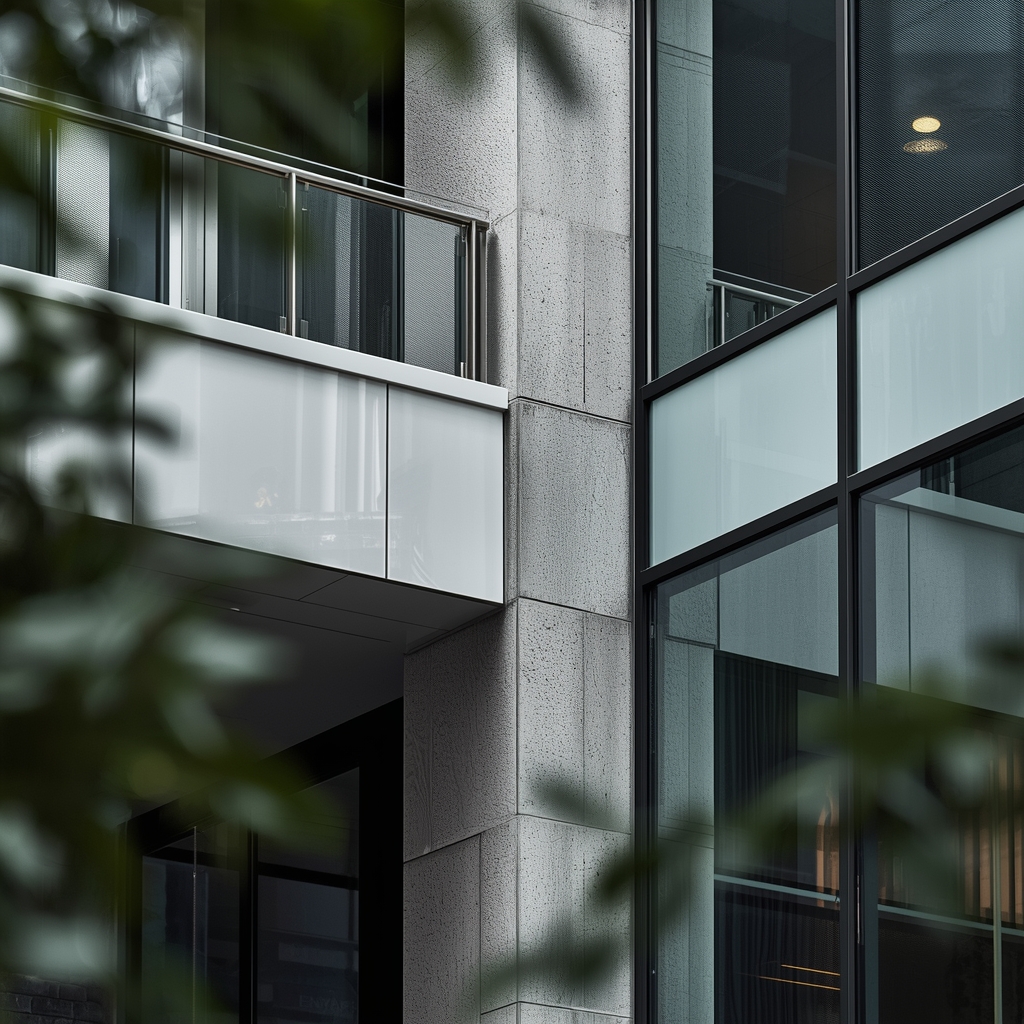 Modern sustainable architecture facade